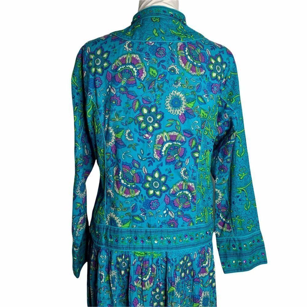 Vintage Broomstick Circle Skirt Jacket Set L Blue